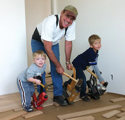 Pyle's dad, Kevin, alongside Pyle's son, Silas, and nephew, Colt.