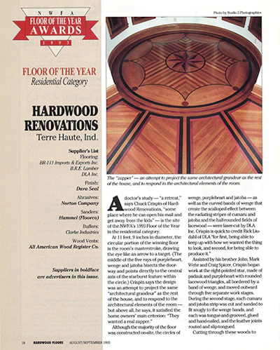 Click to read the original article about this winning floor from 1993.