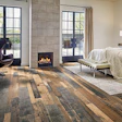A floor with texture and a low gloss will hide wear better than a smooth floor with a high gloss. Photo courtesy of Armstrong Flooring.