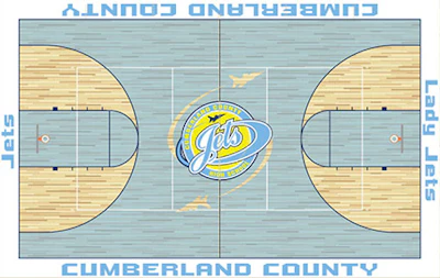 A preliminary design by Praters Flooring for the Cumberland County High School gym.