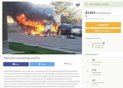A GoFundMe page was started after Mark Villafuerte lost his wood flooring business in a fire June 9.