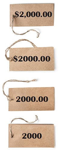 Removing punctuation and extra zeros lessens the pain response your customer feels about the price. As a result, your customer is more comfortable making a purchase.