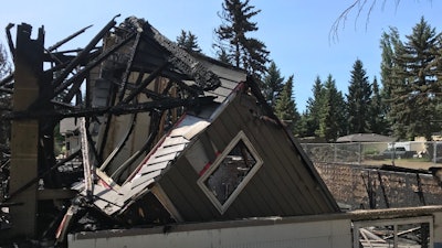 One of three homes destroyed by a stain rag fire July 24. Source: CTV News.