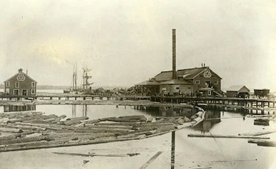 A logging-era mill located near the banks of Muskegon Lake. Photo Credit: NOAA
