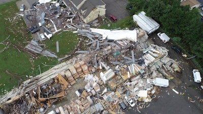 Drone footage of Old Dominion following the tornado. Source: Lt Jason Elmore, Chesterfield Fire/EMS Public Information Officer Twitter