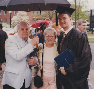 Robert, Gertrude and Greg Fuller at Greg's graduation from the University of Connecticut in 1997.