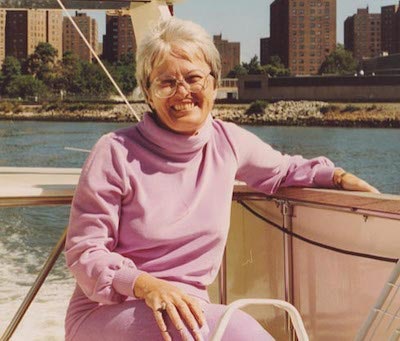 Gertrude Fuller on New York's East River in 1986.