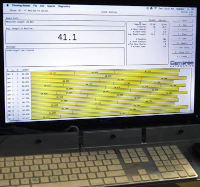 (9) The robotic nesting machine calculates bundles of flooring.