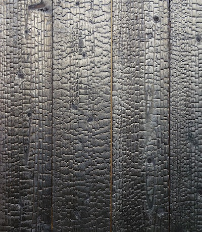 Traditional shou sugi ban siding.