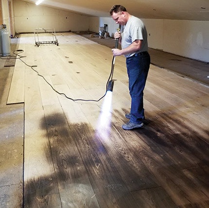 Playing With Fire What I Ve Learned Creating Shou Sugi Ban Wood Flooring Wood Floor Business
