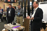 The new WOCA USA coating system is demonstrated during TISE 2019.
