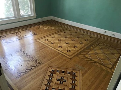 The parquet flooring used during the 1893 World Fair was later installed in wood floor craftsman William Witten's home. (Image: William Witten Home Facebook page)