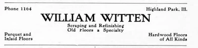 An ad posted by hardwood floor craftsman William Witten in a 1906 telephone directory.