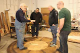 Howard Brickman (left) teaches during an Extreme Wood Floors school held by the International Wood Flooring Association in February 2019. Brickman's inspection course will be held Aug. 3-4.