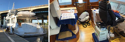 This is a smaller yacht, and in the photo of me working you get a good sense of how cramped and cut-up the jobs usually are on a yacht.