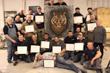 Students and instructors at IWFA's second Extreme Wood Floors School held Feb. 25–March 1, 2019.