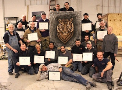 Students and instructors at IWFA's second Extreme Wood Floors School held Feb. 25–March 1, 2019.