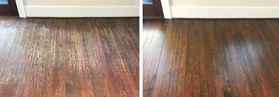 Cleaning and recoating jobs, like this one we did recently, were not commonplace before waterborne finishes.