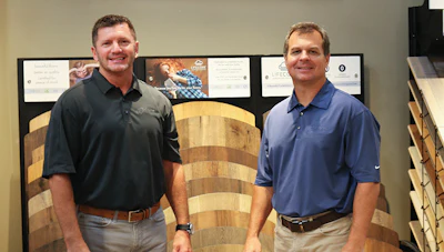 Brian McCarver (left) and Brian Hammonds started Brian's Flooring in 1996 when they were both 25.