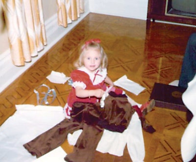 The historic floor was so meaningful to the owners that they took photos of their daughter on the floor every year while she was growing up.