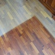 Given enough time in direct sun, most woods will fade to a silvery-gray color; this merbau floor had a drastic color change in just three years. (Photo courtesy Courtesy of Roy Reichow)