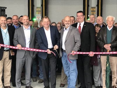 President and CEO of AHF Products Brian Carson. To the right are plant manager Blaine Emery, Randolph County Development Authority Executive Director Robbie Morris, and Delegate Bill Hartman. Photo courtesy of AHF Products.