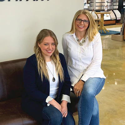 Kim Russ and Kristen Stensby, Champion Floor Company, St. Louis. Kim (on left): On male contractors: 'I had one contractor say, 'Oh, are you ready for all these boys?' Russ recalls. 'And I'm like, 'I don't know. Maybe they're not ready for me.' Kristen: On male coworkers: 'I will say that the men we have worked with here at Champion and have experience working with us when dealing with contractors, they're 100% on board. They will default to us and go, 'She really knows what she's talking about here. Let's ask.'