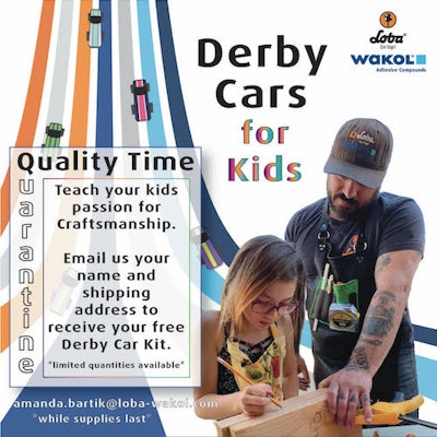 Due to the postponement, the company decided to repurpose the derby car kits and create a “Derby Cars for Kids” activity for families during the quarantine.