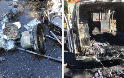 When the fire hit the seats, Abramo realized there was no stopping it. Nearly all of Abramo's tools were destroyed in the fire.