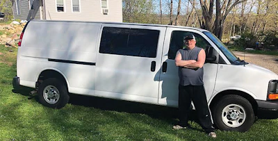 Lux (top) was able to have his vans repaired, while Abramo (bottom) was able to purchase a new van with the insurance money.