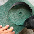 Always cut abrasives from the back.