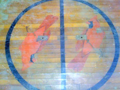 The original floor was rediscovered after Hurricane Ike in 2008. (Photo: Bridge City High School Facebook)