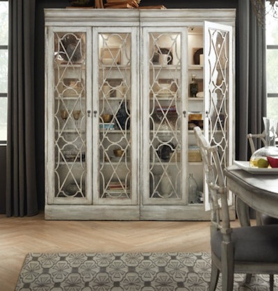The floor's design was inspired by the homeowner's china cabinet.