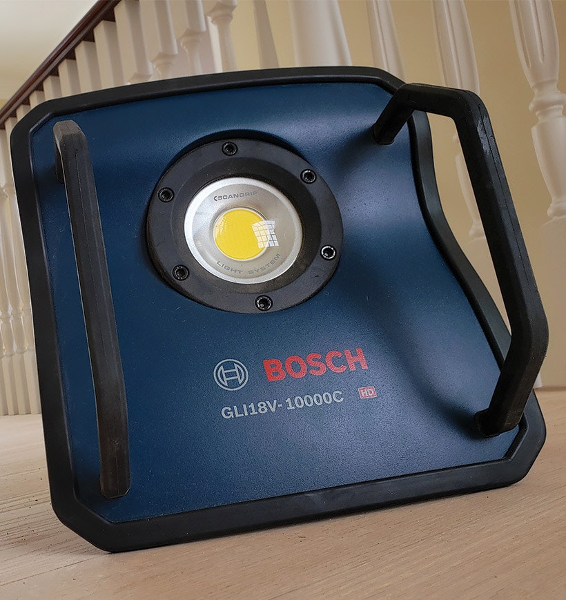 Tool Review: Cordless Bosch GLI-18V-10000C Floodlight | Wood Floor Business