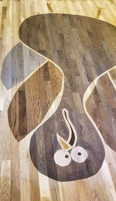 A favorite custom stain sample was a turkey I did based on a drawing by my daughter.