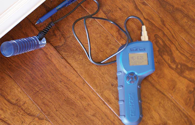 A pin meter during an inspection.