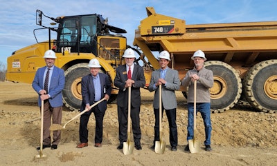 Pictured left to right: Brian Borne, Monroe City Manager; Marion Holloway, Mayor, City of Monroe; Mark Watson, Union County Manager, Phil Nicolette, Senior Director of Operations and Supply Chain, Site Manager - Monroe, Bona; Kyle Knowles, Warehouse, Bona.