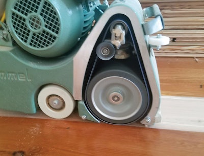 While running the machine without the cover doesn't exactly scream dustless, it does keep our machines going while sanding pine floors. We've found running with the cover on while sanding really sappy pine can create buildup on your roller and lead to tracking issues, chatter and potential machine breakdowns.