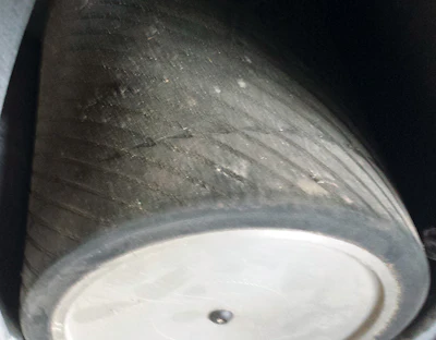 Replacing a drum can be an expensive lesson about setting nails before sanding; depending on the manufacturer, they range from about $400—$700. The line on this drum shows damage from hitting a nail. If this isn't replaced, the groove from the nail damage will create a weak point in the abrasive that leaves a streak on the floor. Even hard-plating won't remove the streak.