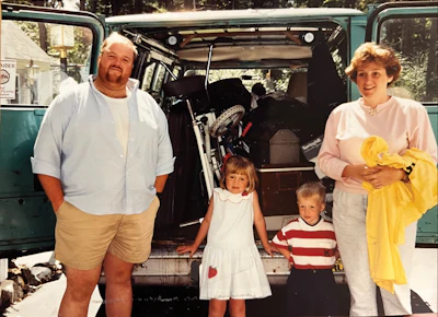 Rob Johnson, his daughter Emily, son Robert and wife Pauline.