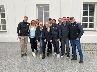 The team from Nantucket Cares pictured at Janków Podlaski orphanage on the border of Belarus.