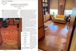 The 2005 article about the original winning floor, left, and the floor today after restoration from water damage.