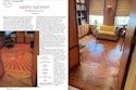 The 2005 article about the original winning floor, left, and the floor today after restoration from water damage.