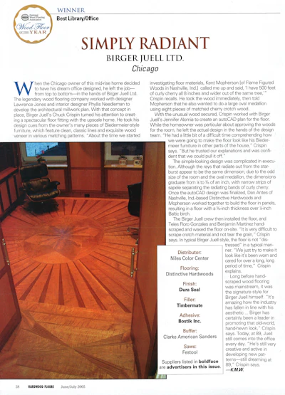 The floor's profile in the June/July 2005 issue of Hardwood Floors (now Wood Floor Business).