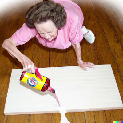 Dall·e 2022 11 02 15 14 11 Painting Of Betty White Staining A Wood Floor