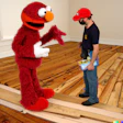 Dall·e 2022 11 04 15 00 30 Elmo Explains To A Wood Floor Pro That His Floor Just Needs A Light Sanding