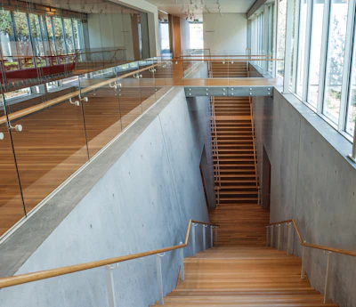The treads for these stairs had to consist of one solid board for each tread.