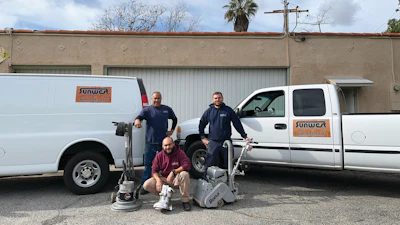 Jeff Jones (left) and sons Jacob and Justin carry on a family legacy of wood flooring that goes back to the 1920s.