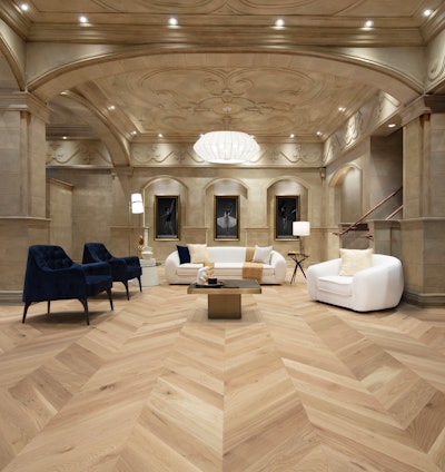 Chevron White Oak Natural Character Brushed Chevron Pattern