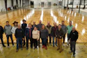 The working group for what is now the Indoor Sports Surfaces Division of the American Sports Builders Association at the Praters facility in Chattanooga, Tenn., in January included (from left): Tim Young, Basic Coatings; Ashton Salinger, Basic Coatings; McKenzie Nelson, Western Sport Floors; John Prater, Praters; Paul Nelson, Western Sport Floors; Rob Zehnder, PoloPlaz; Steve Yoder, The Ohio Floor Company; Cassie Wilson, Praters; Larry Wade, The Ohio Floor Company; Abby Mitchell, Ponder Company; Kevin Miller, The Ohio Floor Company; Paul Hildebrandt, Creative Floors; Jay Hendley, Covington Floors; Logan Allen, Allen Hardwood Floors; Mike Allen, Allen Hardwood Floors; and Phil Sanchez, Bona.